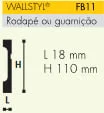 Alternative view of Rodapé Wallstyl FB11 18 X 110mm Gart Barras com 2,44m | R$ 49,79 o metro linear